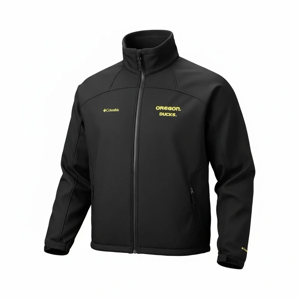 Columbia Oregon Ducks Ascender Softshell Jacket Black Men's XL Game Day